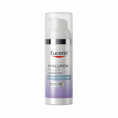 EUCERIN Hyaluron-Filler + Longevity Epigenetic naktinis veido kremas su Epicelline® ir hialurono rūgštimi, 50 ml