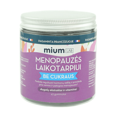 MIUM Lab Maisto papildas MENOPAUZĖS LAIKOTARPIUI. Be cukraus. Guminukai, N42