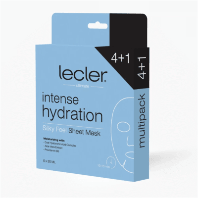 LECLER Intense Hydration intensyviai drėkinanti lakštinė veido kaukė, N5