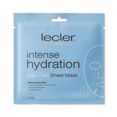 LECLER Intense Hydration intensyviai drėkinanti lakštinė veido kaukė, N1