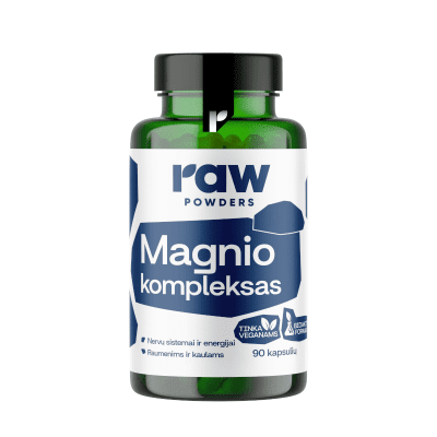RAW POWDERS Magnio kompleksas PLUS kapsulės, N90