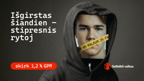 Skirk 1,2% organizacijai „Gelbėkit vaikus“