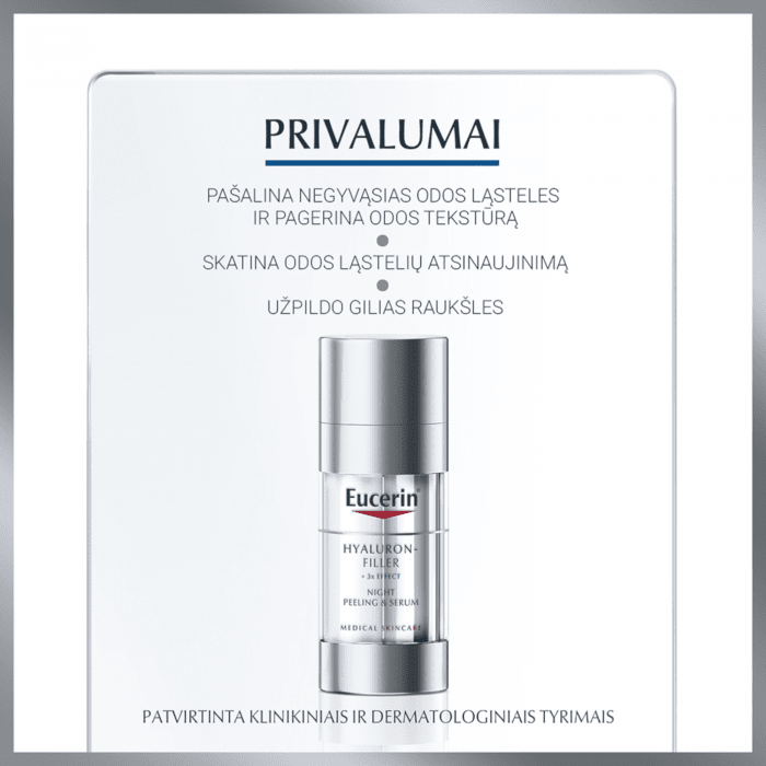 EUCERIN naktinis šveitiklis ir serumas HYALURON-FILLER 30 ml