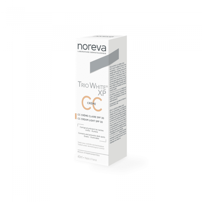 NOREVA tonuojamasis, pigmentines dėmes šalinantis CC kremas TRIO WHITE XP SPF 30, 40 ml