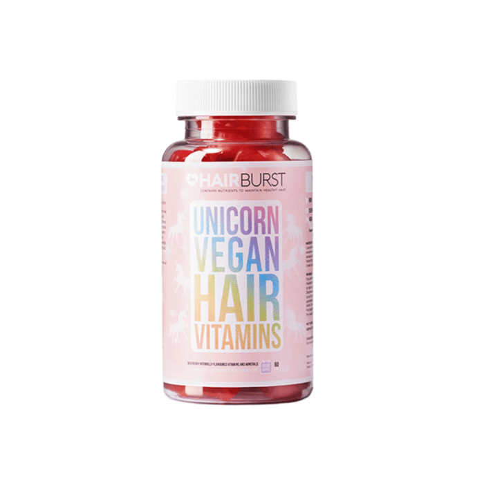 HAIRBURST veganiški maisto papildai plaukams, aviečių skonio N60