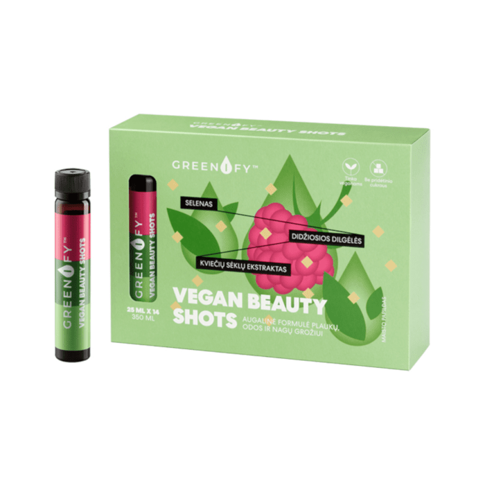 GREENIFY geriamosios dozės plaukų, odos, nagų grožiui VEGAN BEAUTY SHOTS N14