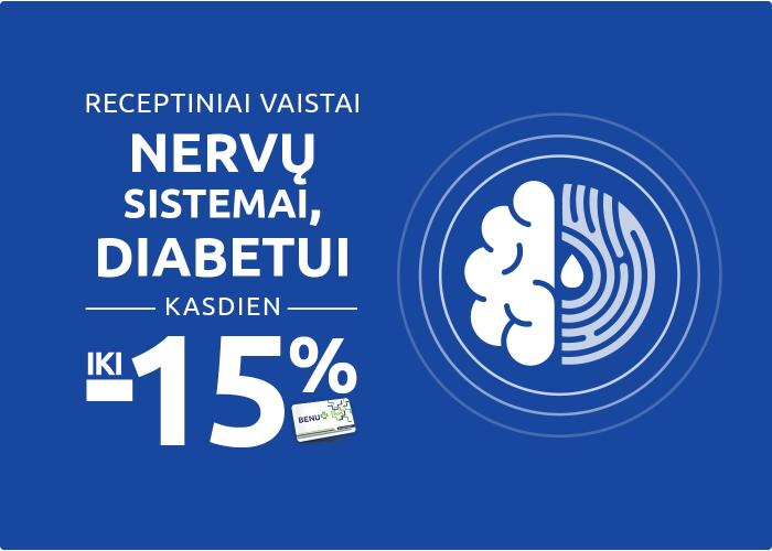 RECEPTINIAI VAISTAI NERVŲ SISTEMAI, DIABETUI -15%
