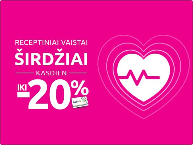 RECEPTINIAI VAISTAI ŠIRDŽIAI IKI-20%