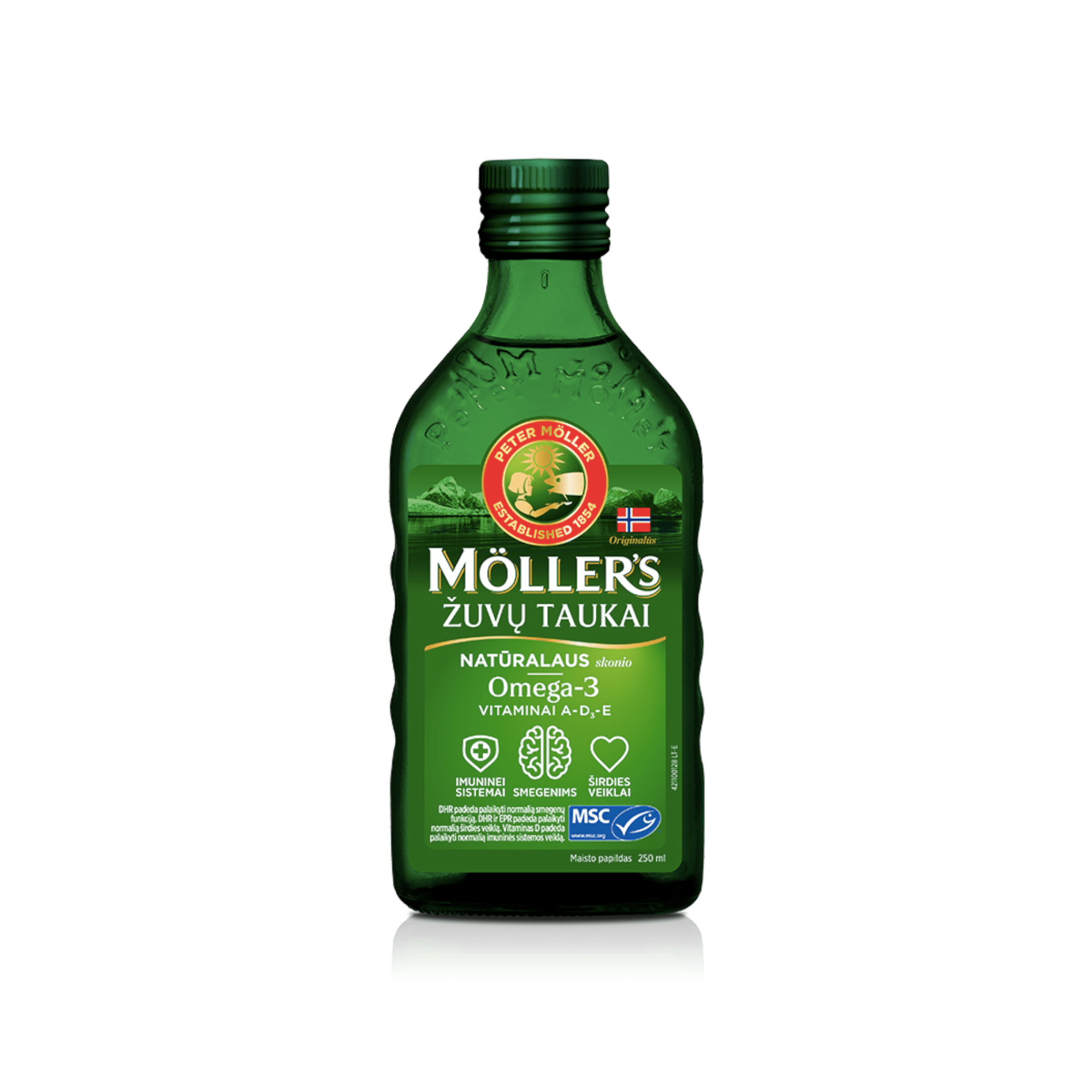 Möller's skysti žuvų taukai natūralaus skonio 250 ml Möller's skysti žuvų taukai natūralaus skonio 250 ml