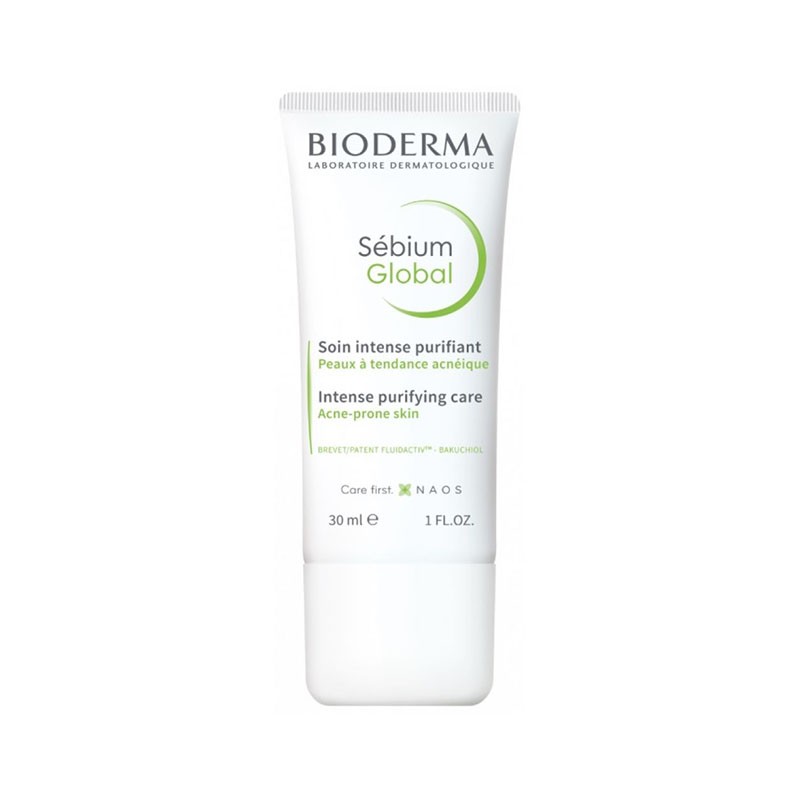 BIODERMA intensyvaus poveikio kremas į spuogus linkusiai odai SEBIUM GLOBAL 30 ml