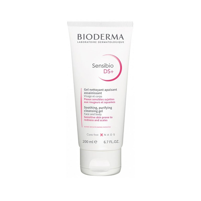 BIODERMA gelinis jautrios, pleiskanojančios ir paraudusios odos prausiklis SENSIBIO DS+ FOAMING GEL 200 ml