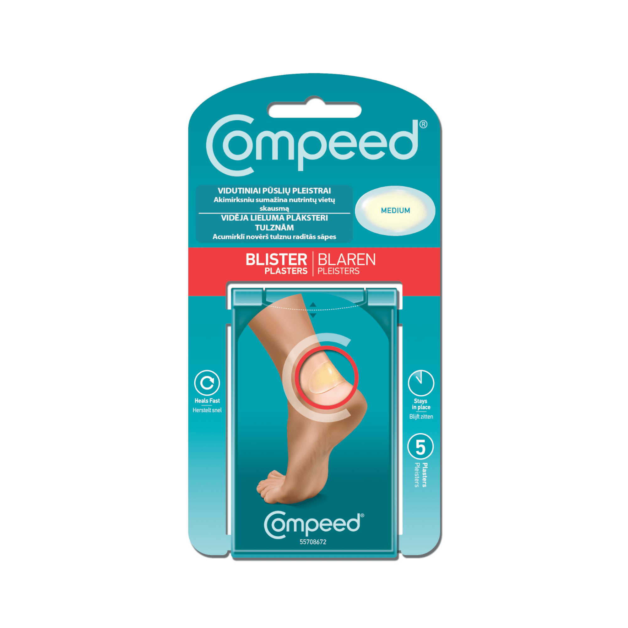 COMPEED pleistrai pūslėms, vidutinio dydžio N5 COMPEED pleistrai pūslėms, vidutinio dydžio N5