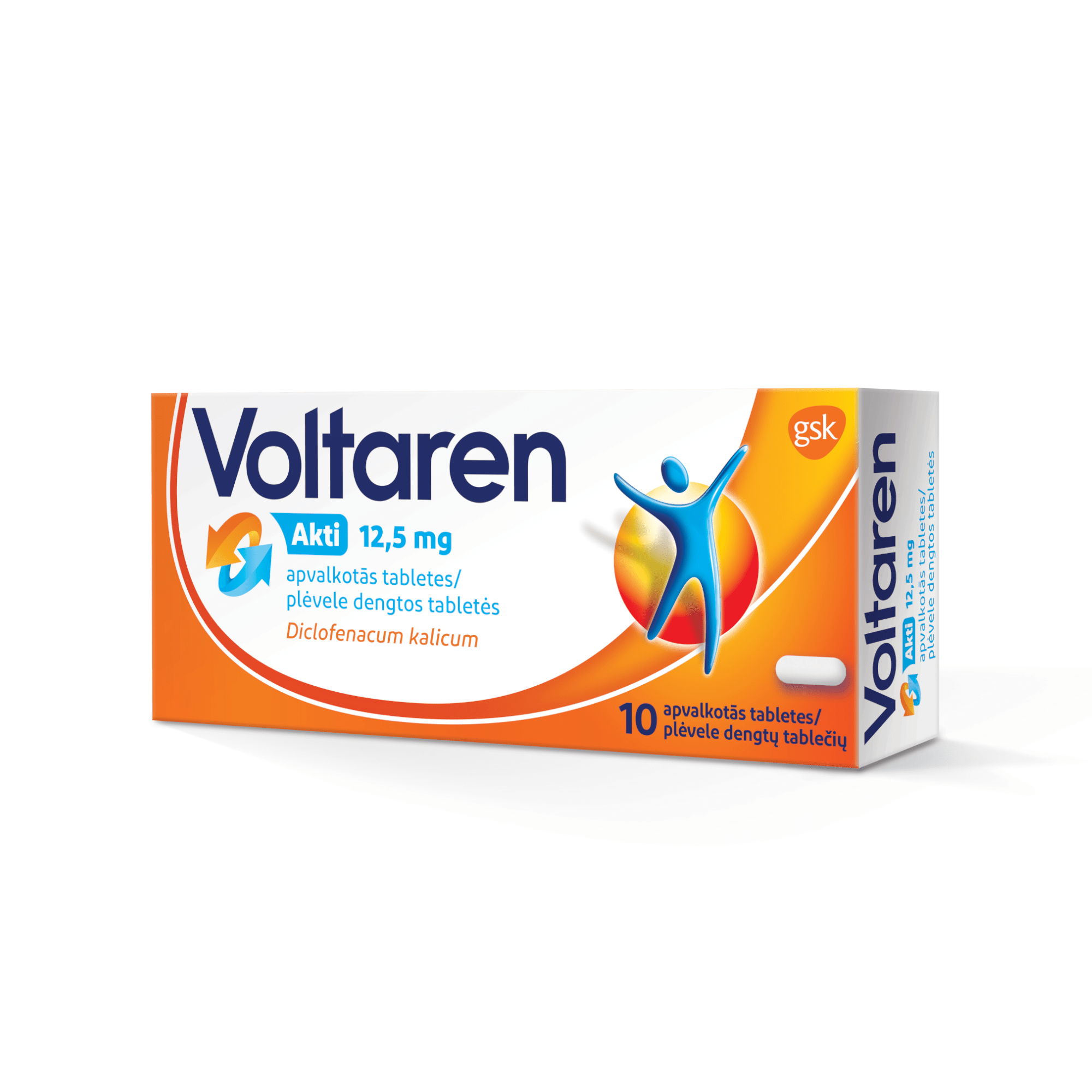 Voltaren Akti 12,5 mg plėvele dengtos tabletės N10 Voltaren Akti 12,5 mg plėvele dengtos tabletės N10