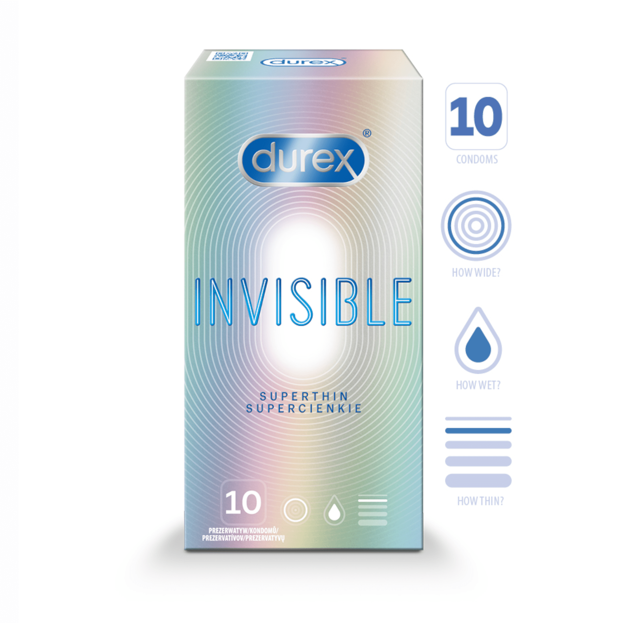 DUREX Invisible Extra Sensitive prezervatyvai N10