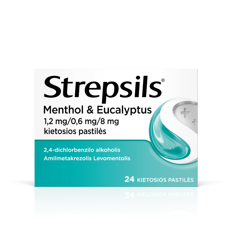 Strepsils Menthol & Eucalyptus, 24 vnt.