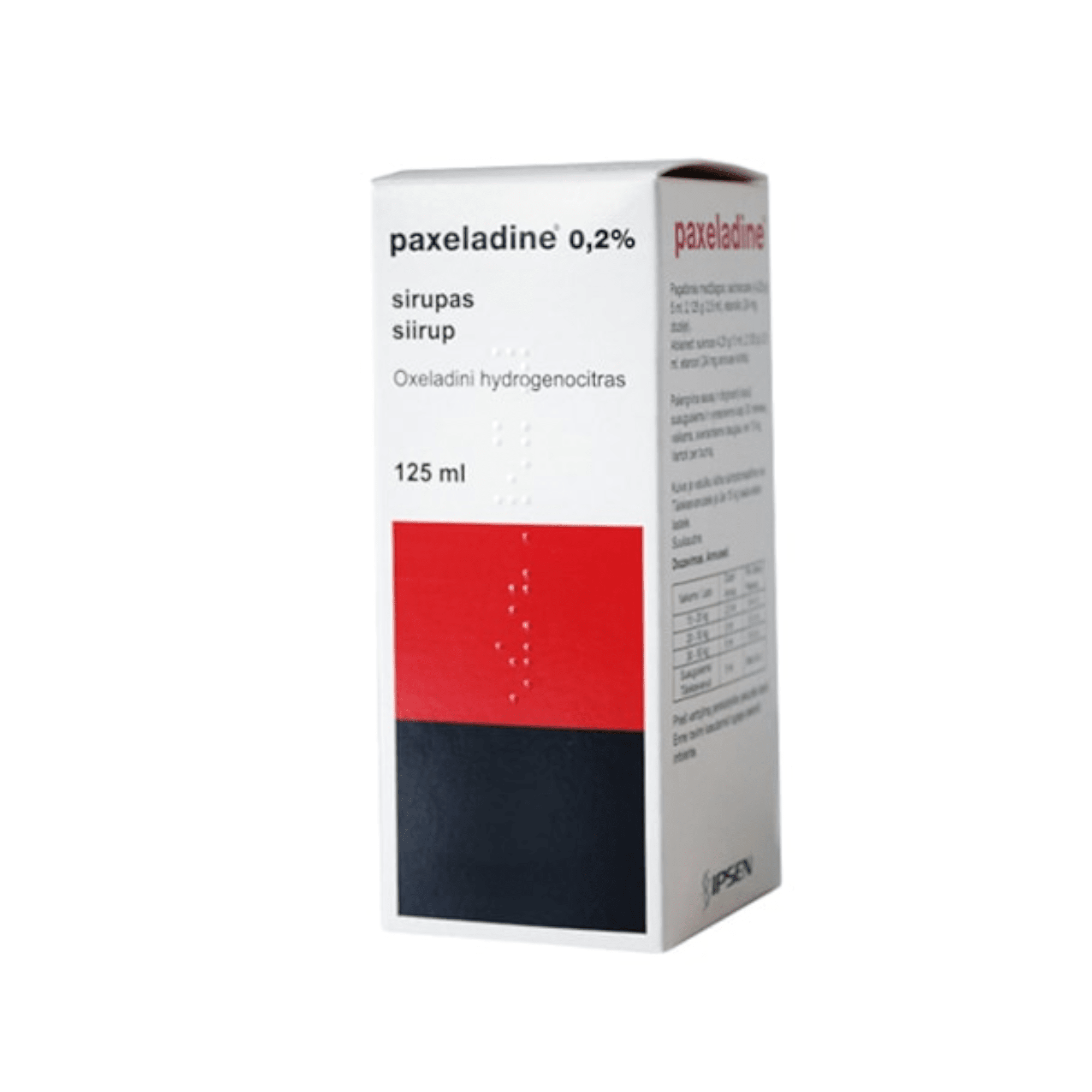 Paxeladine 2 mg/ml sirupas 125 ml + matavimo šaukštas