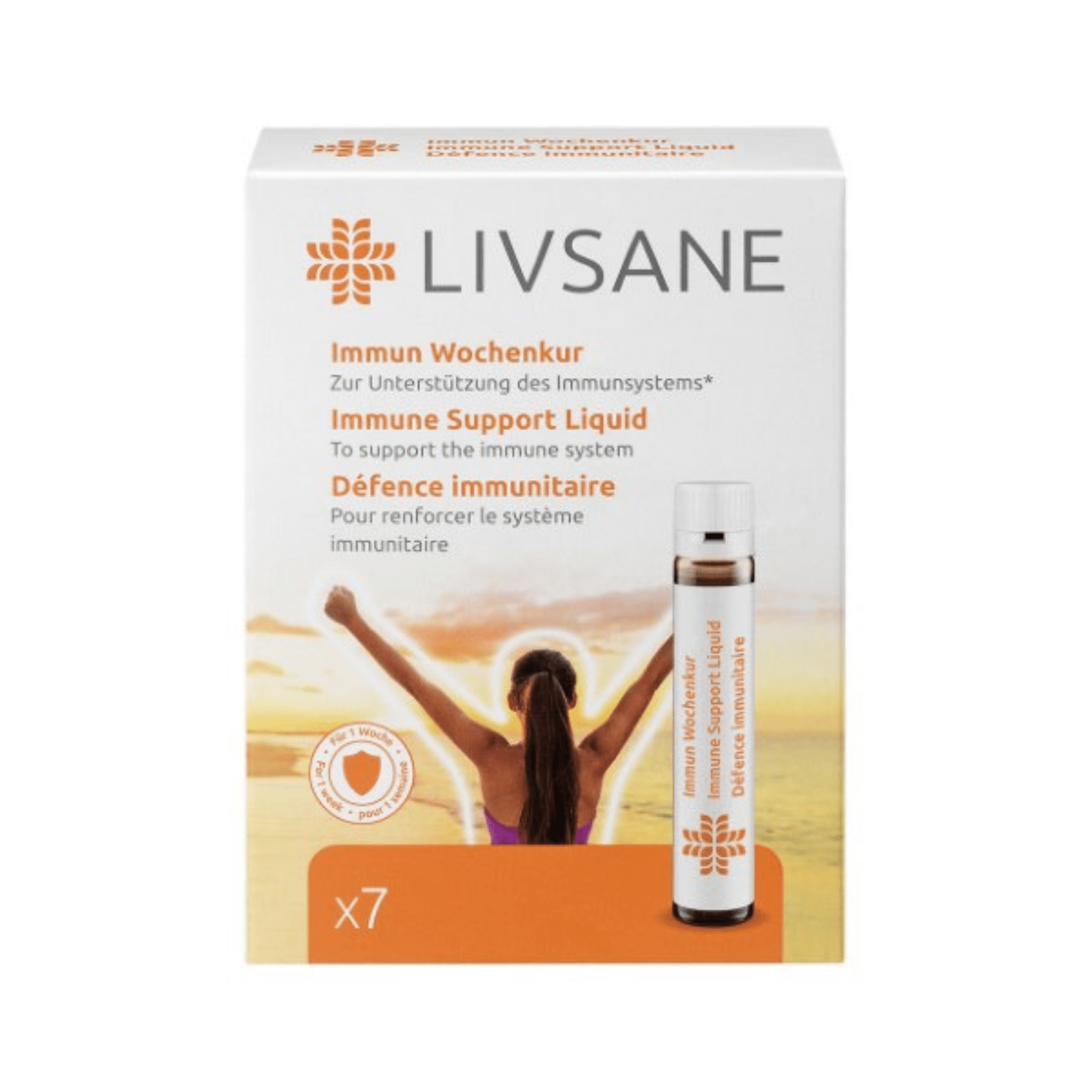 Livsane imuniteto stiprinimo apelsinų skonio ampulės 25 ml, N7