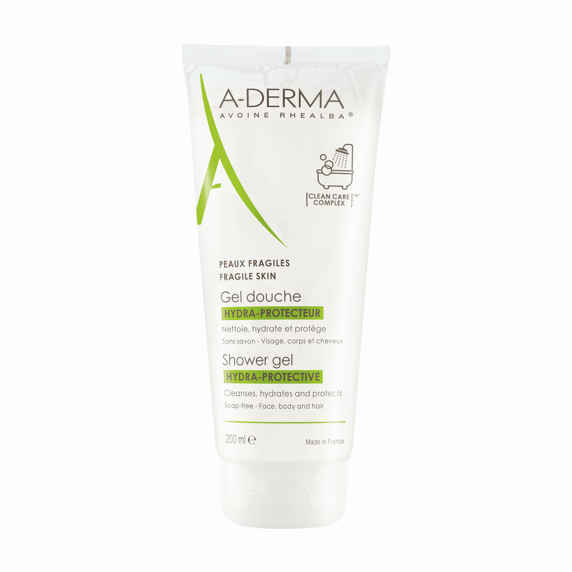 A-DERMA bemuilis prausimosi gelis veidui, kūnui ir plaukams HYDRA PROTECTIVE 200 ml