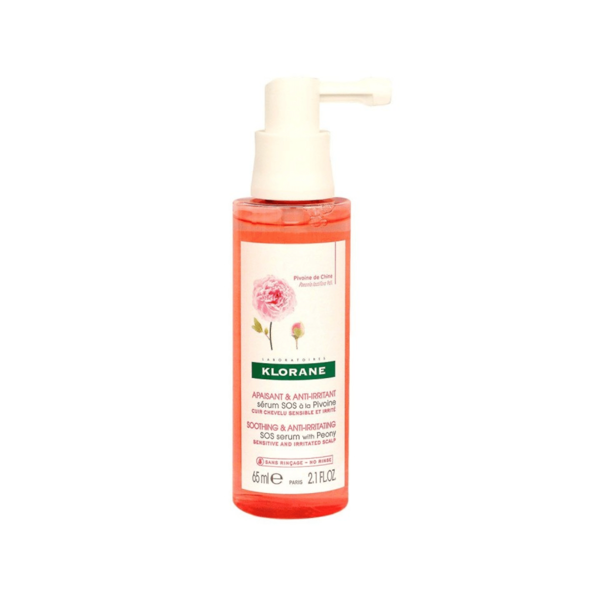 KLORANE nenuplaunamas raminamasis serumas su bijūnais Peony 65 ml