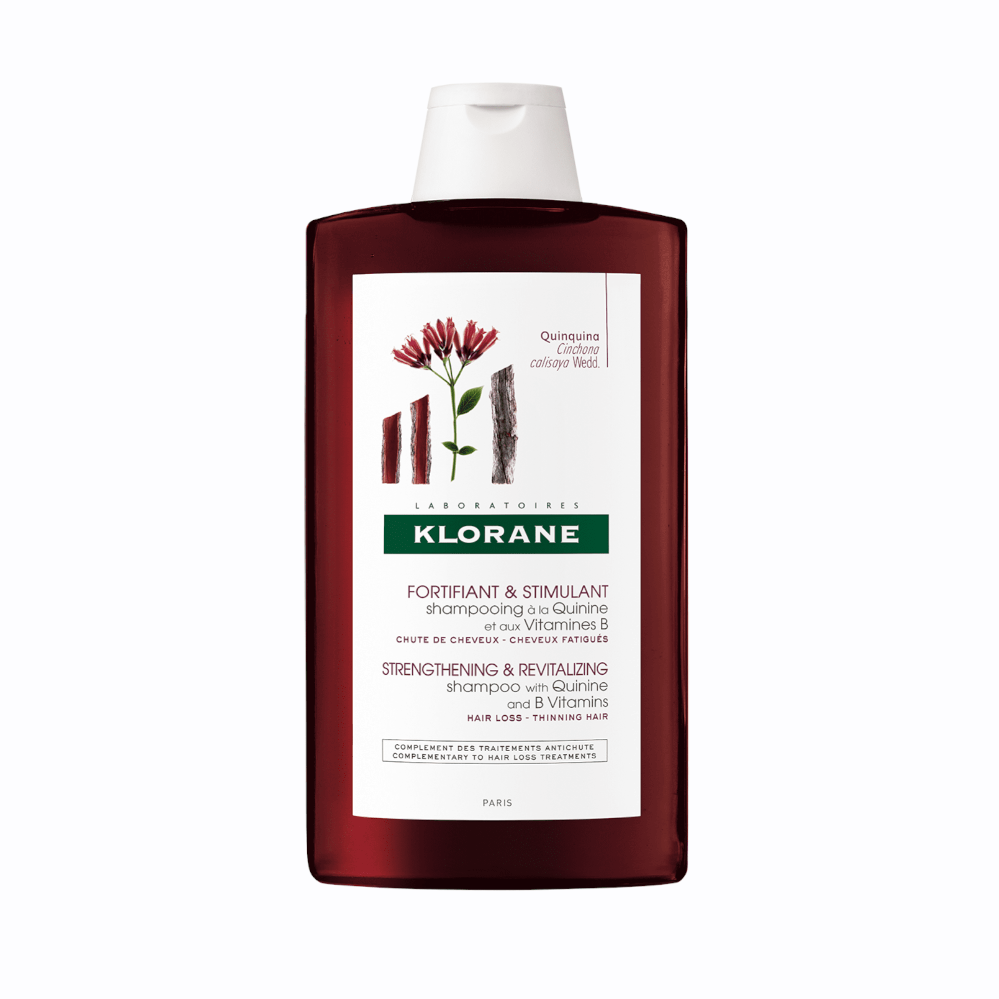 KLORANE šampūnas slenkantiems plaukams su chininu ir vitaminu B Quinine 400 ml