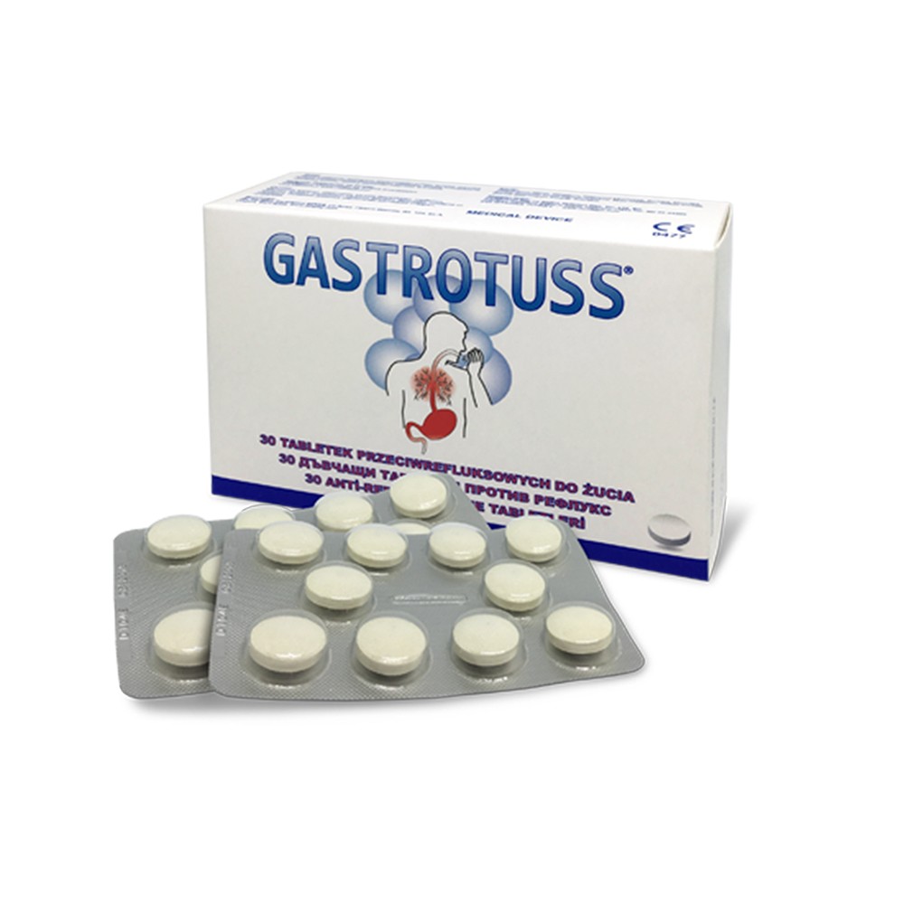 GASTROTUSS®, nuo 12 m., 30 kramtomųjų tablečių GASTROTUSS®, nuo 12 m., 30 kramtomųjų tablečių