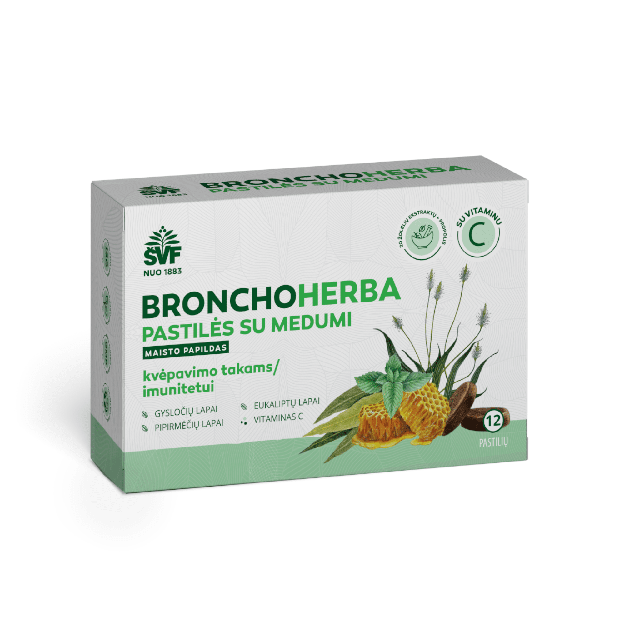 BRONCHOHERBA pastilės su medumi N12 BRONCHOHERBA pastilės su medumi N12