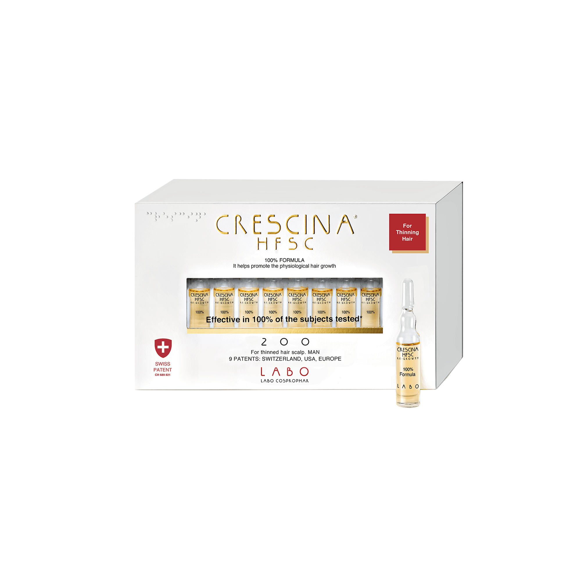 CRESCINA priemonė vyrų plaukų atauginimui HFSC 200* 3,5 ml, N10 CRESCINA priemonė vyrų plaukų atauginimui HFSC 200* 3,5 ml, N10