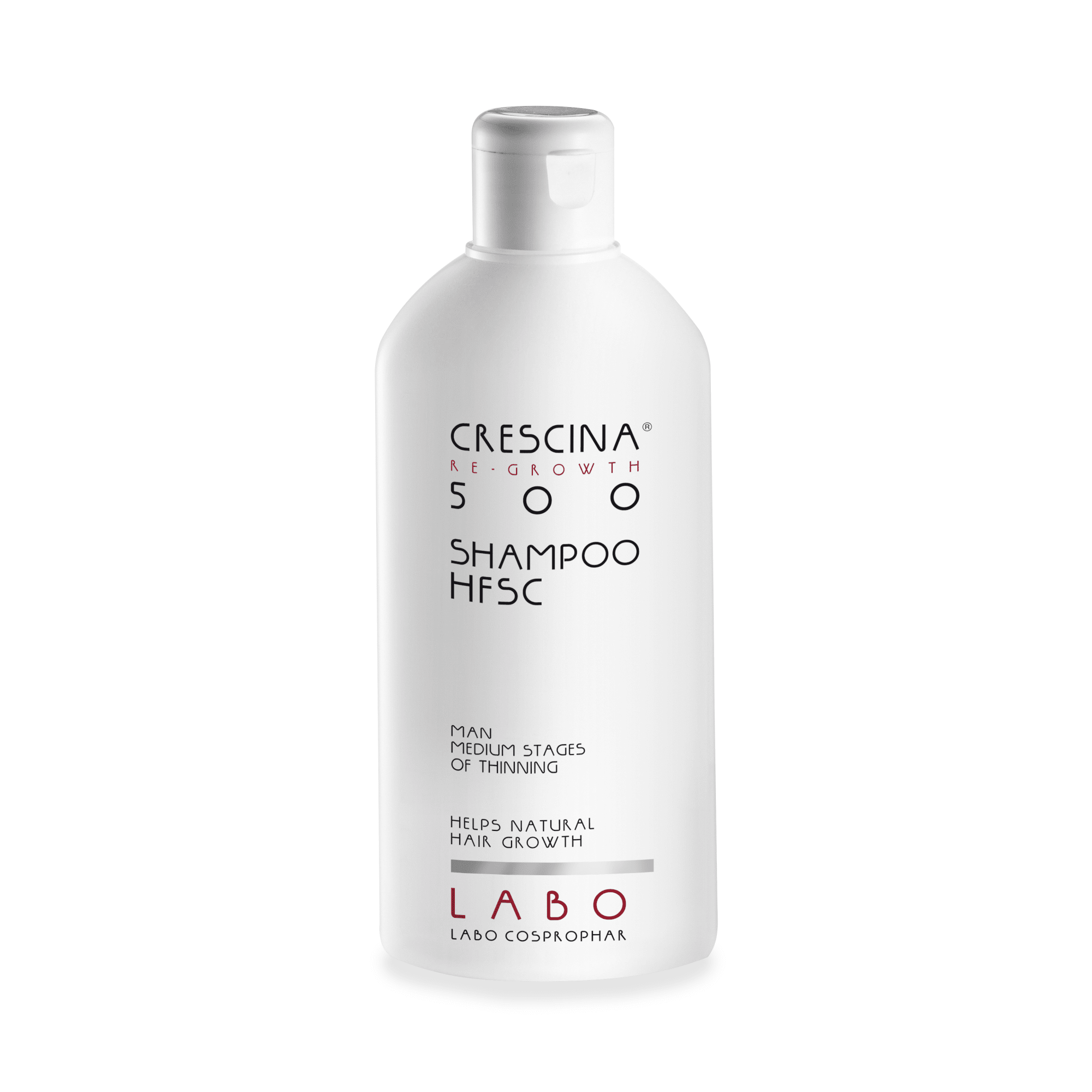 CRESCINA plaukų atauginimui ir slinkimą stabdantis šampūnas vyrams HFSC 500*, 200 ml