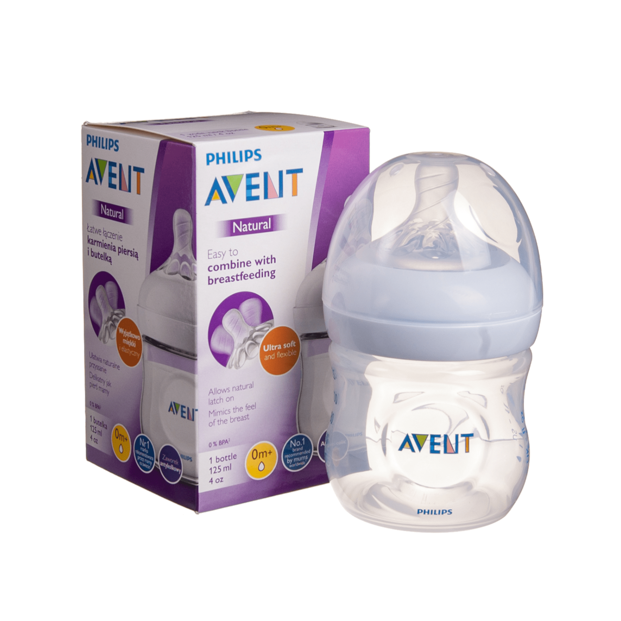 PHILIPS AVENT buteliukas Natural SCF030/17, 125 ml