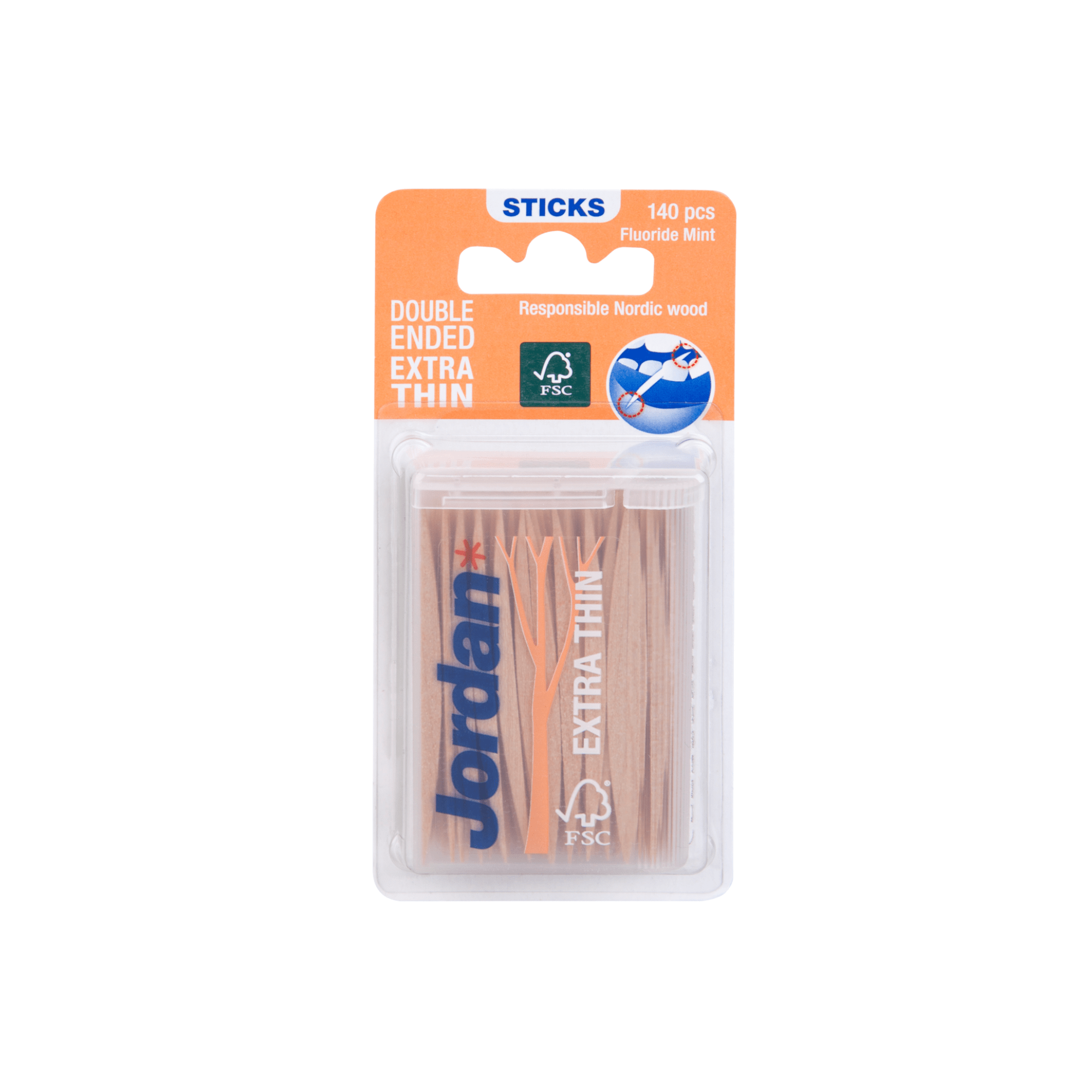 Jordan mediniai dantų krapštukai Extra Thin N140 Jordan mediniai dantų krapštukai Extra Thin N140