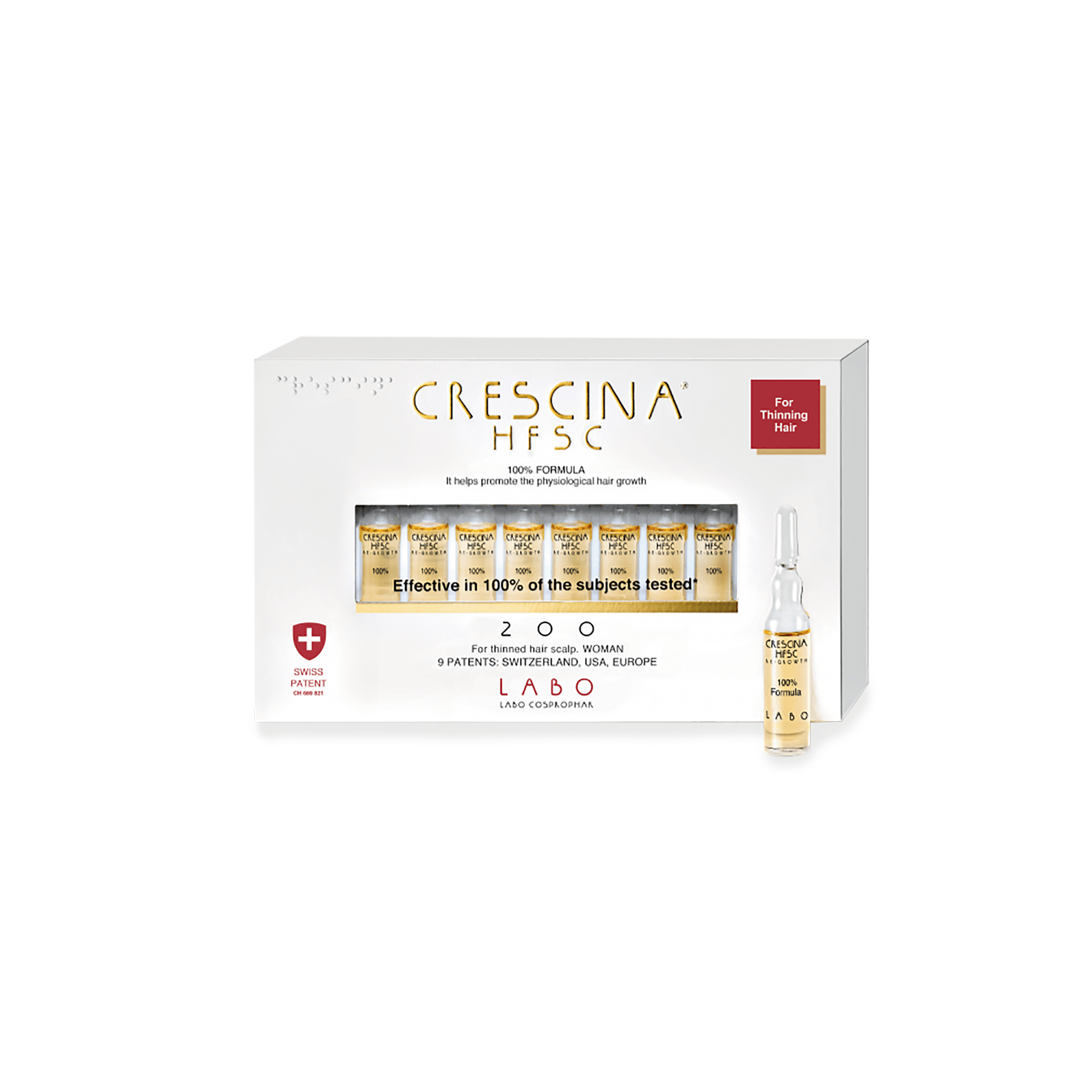 CRESCINA priemonė moterų plaukų atauginimui HFSC 200*, 3,5 ml, N10
