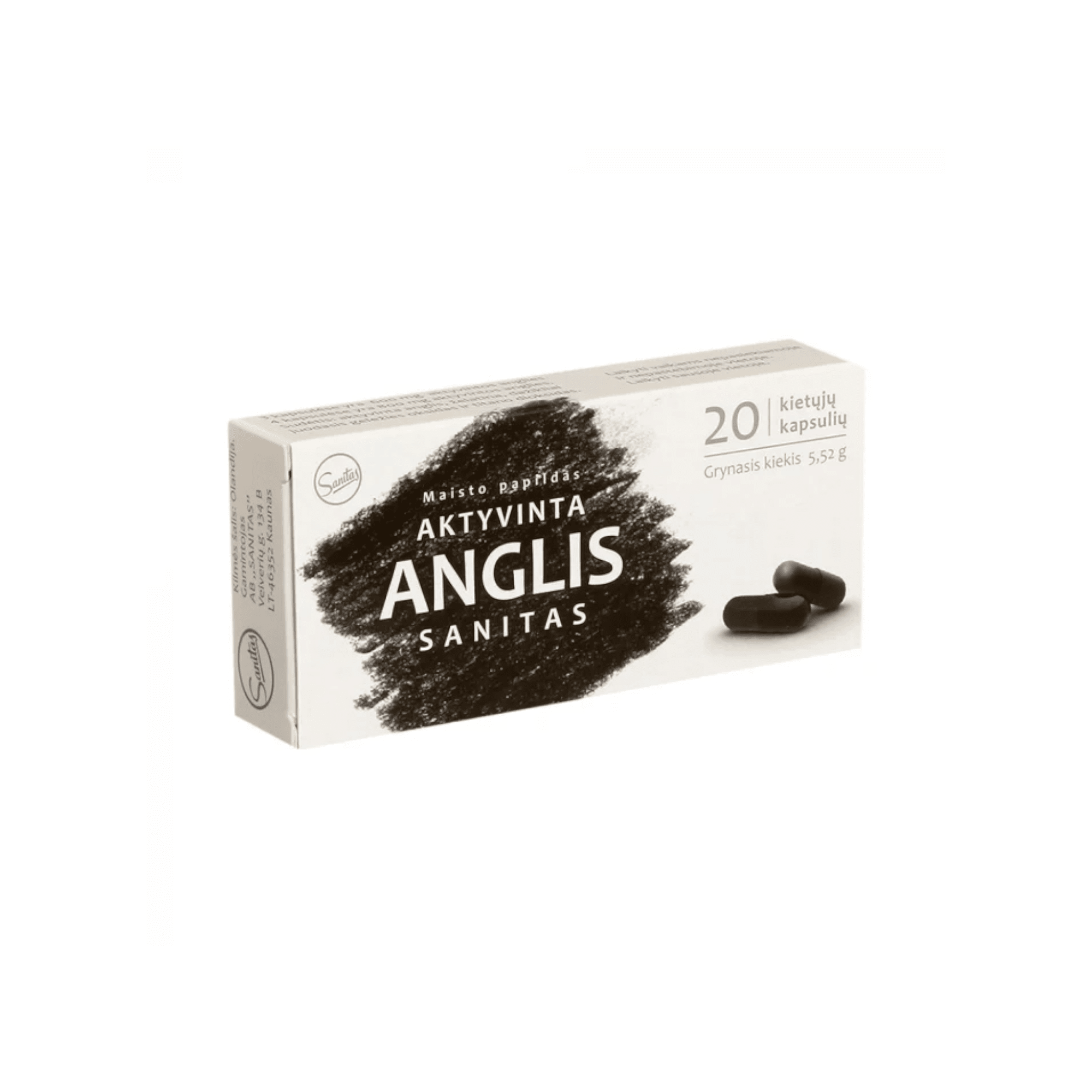 SANITAS 200 mg aktyvinta anglis N20 SANITAS 200 mg aktyvinta anglis N20