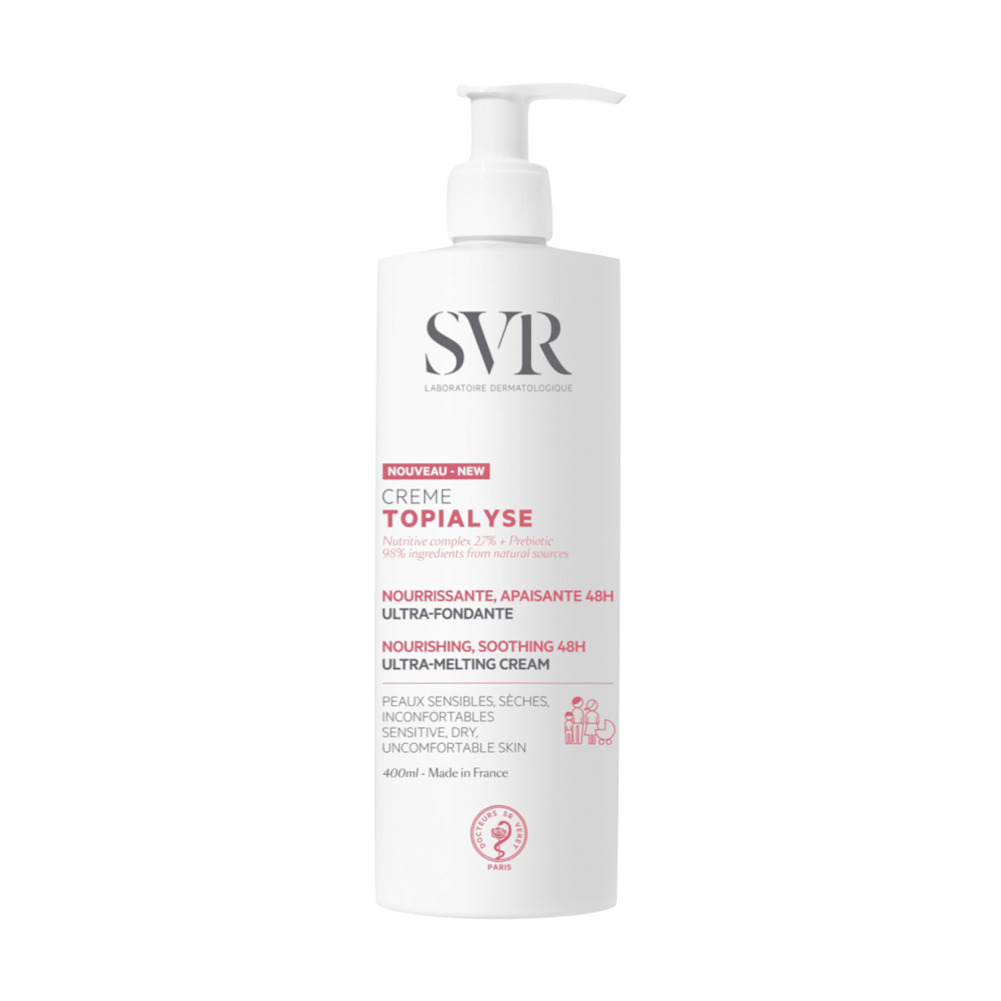 SVR kremas atopiškai ir sausai odai TOPIALYSE CREME 400 ml