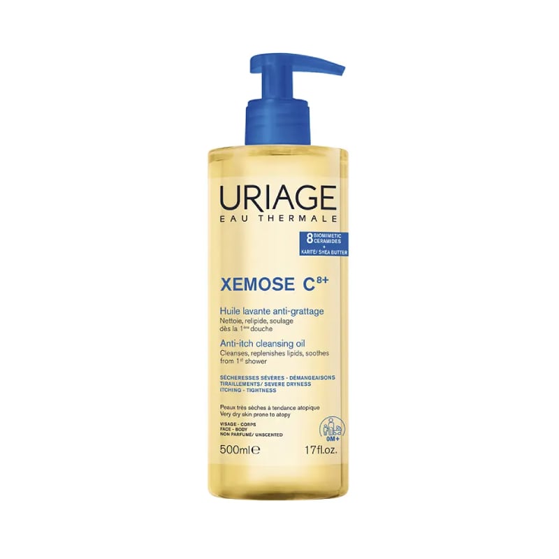 URIAGE, aliejinis prausiklis veidui ir kūnui XEMOSE C8+ HUILE, 500 ml