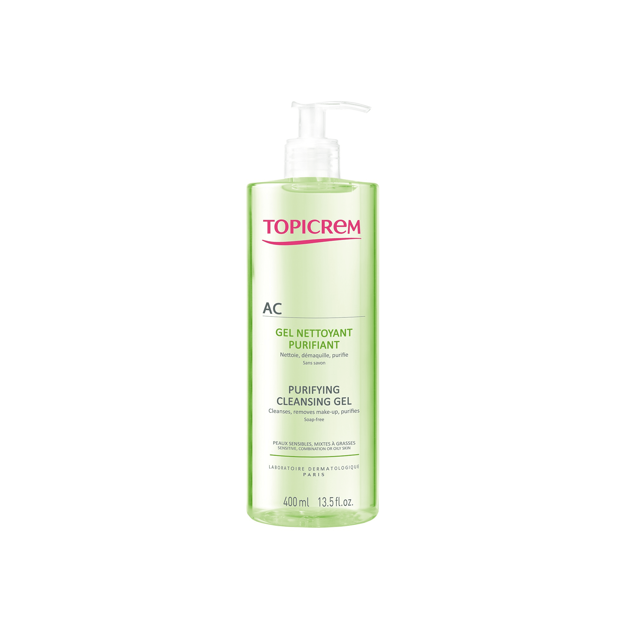 TOPICREM švarinamoji želė-prausiklis AC 400 ml