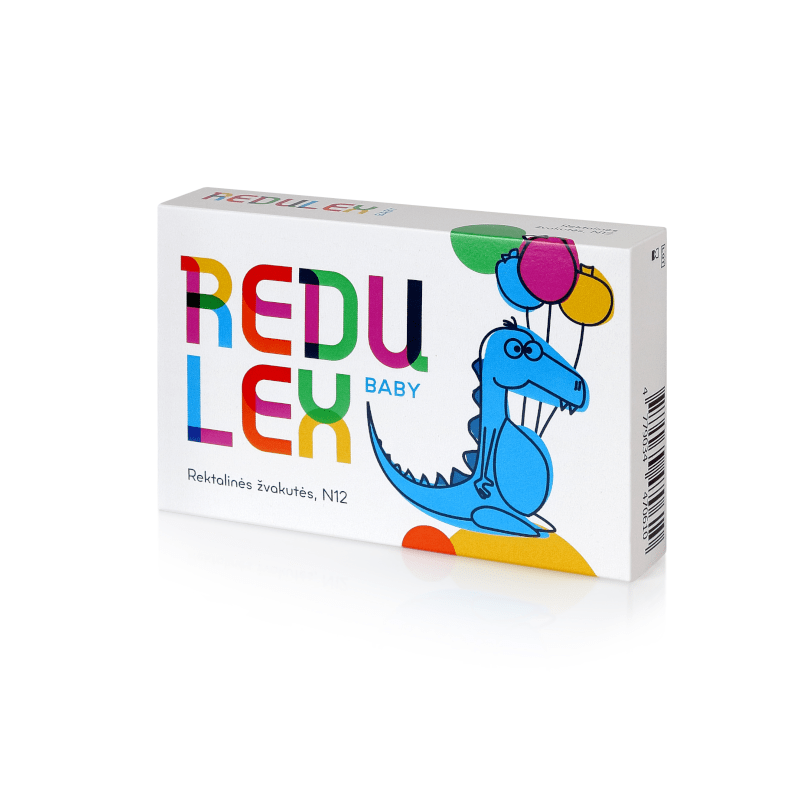REDULEX BABY rektalinės žvakutės, 12 žvakučių