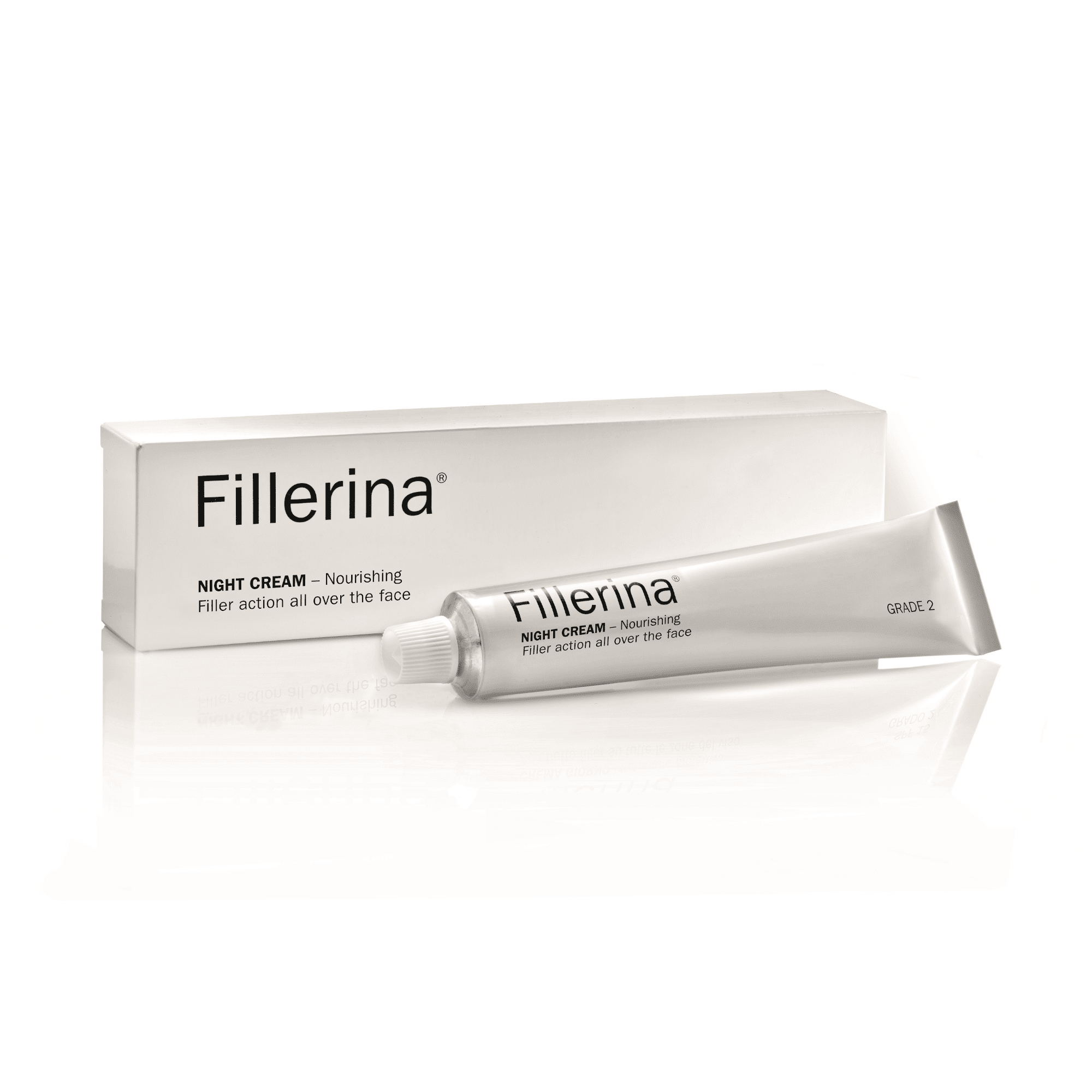 FILLERINA naktinis kremas su 6 hialurono rūgštimis ir peptidais, 2 lygis, 50 ml