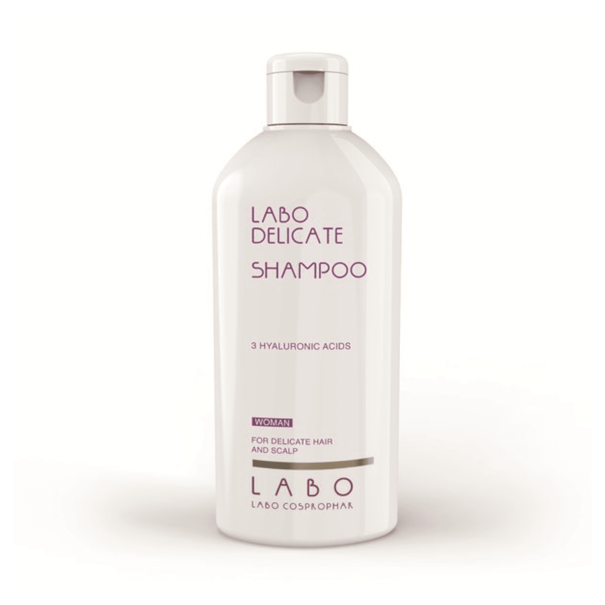 LABO DELICATE šampūnas moterims su 3 hialurono rūgštimis jautriai galvos odai ir plaukams 200 ml