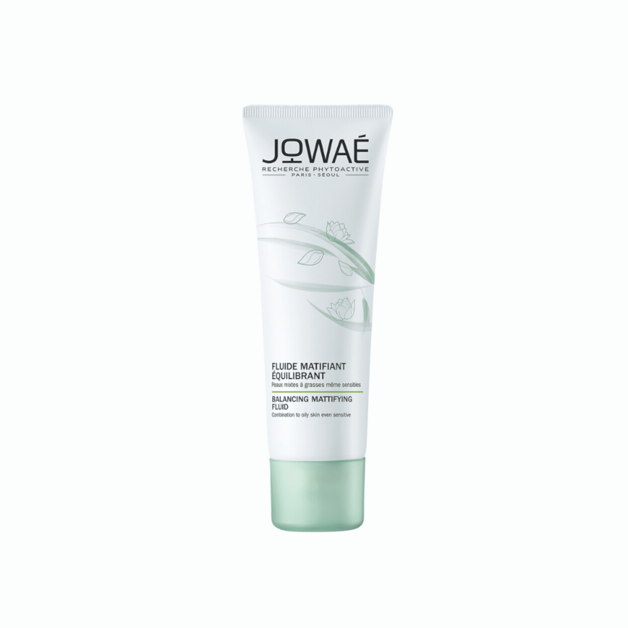 JOWAÉ balansuojamasis matiškumo suteikiantis fluidas mišriai ir riebiai veido odai 40 ml