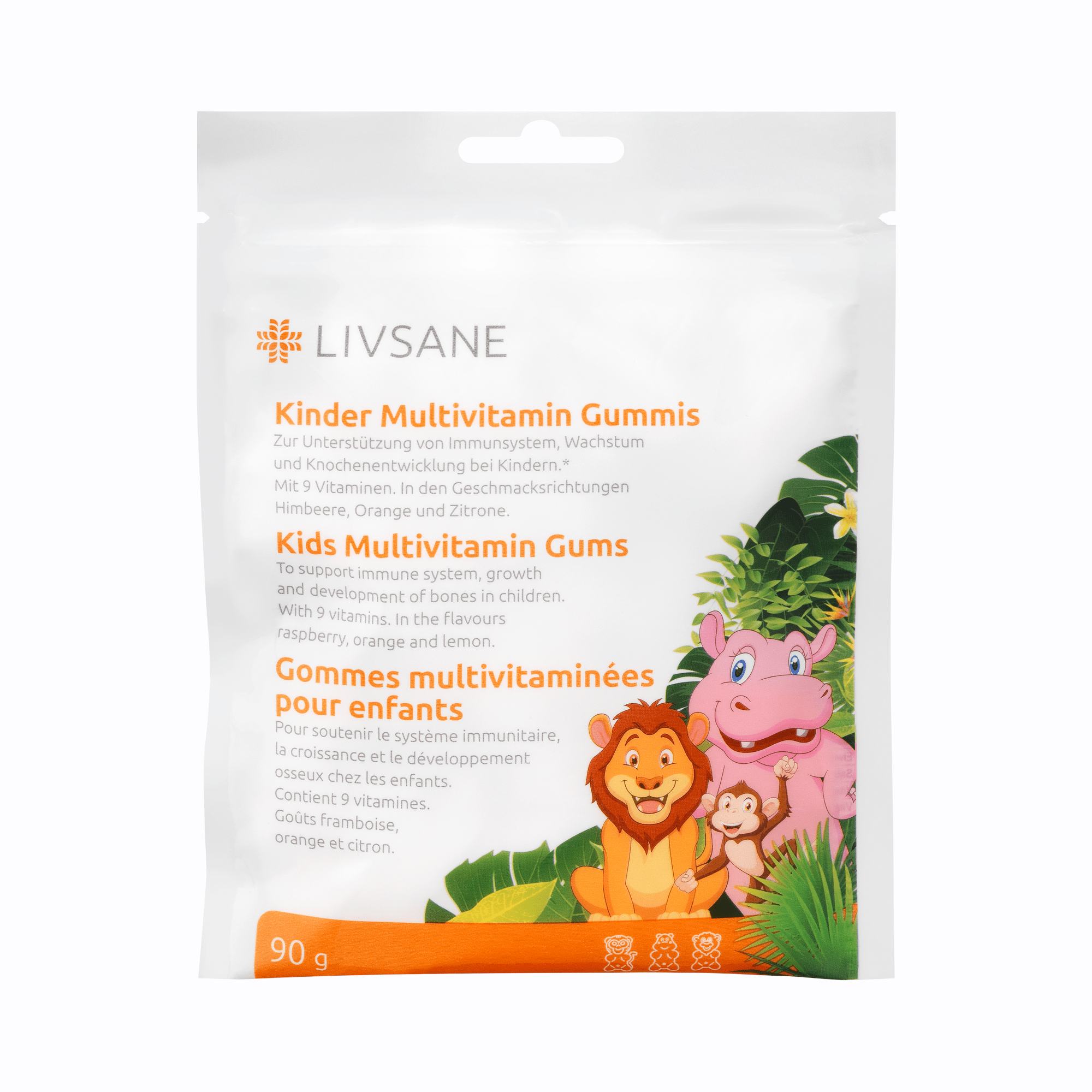 LIVSANE kramtomieji guminukai KIDS MULTIVITAMIN N45