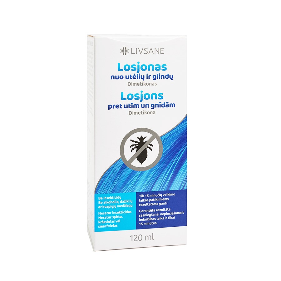 Livsane losjonas nuo utėlių ir glindų 120 ml