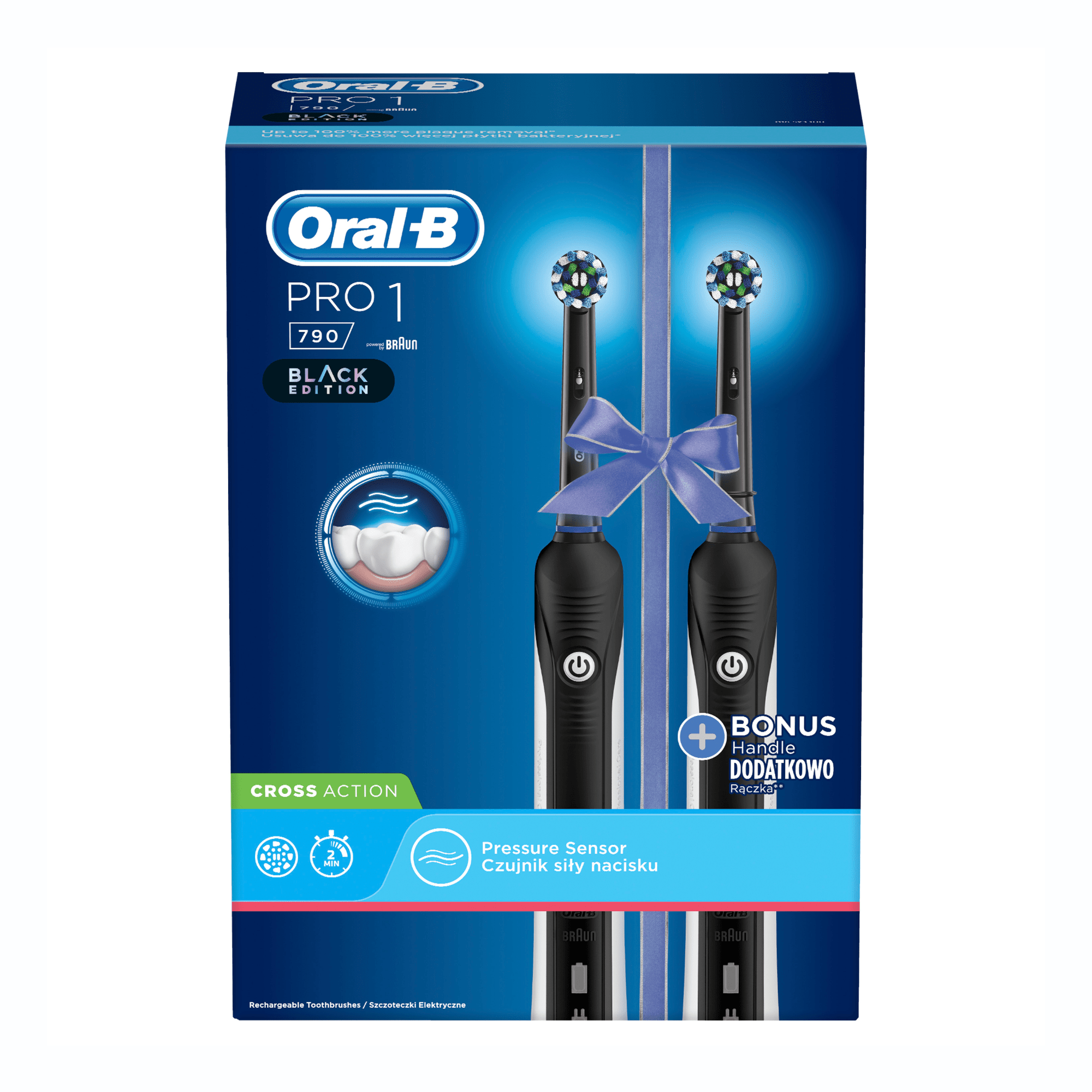 ORAL-B elektrinių dantų šepetėlių 1+1 PRO 790 ir PRO 790 rinkinys ORAL-B elektrinių dantų šepetėlių 1+1 PRO 790 ir PRO 790 rinkinys