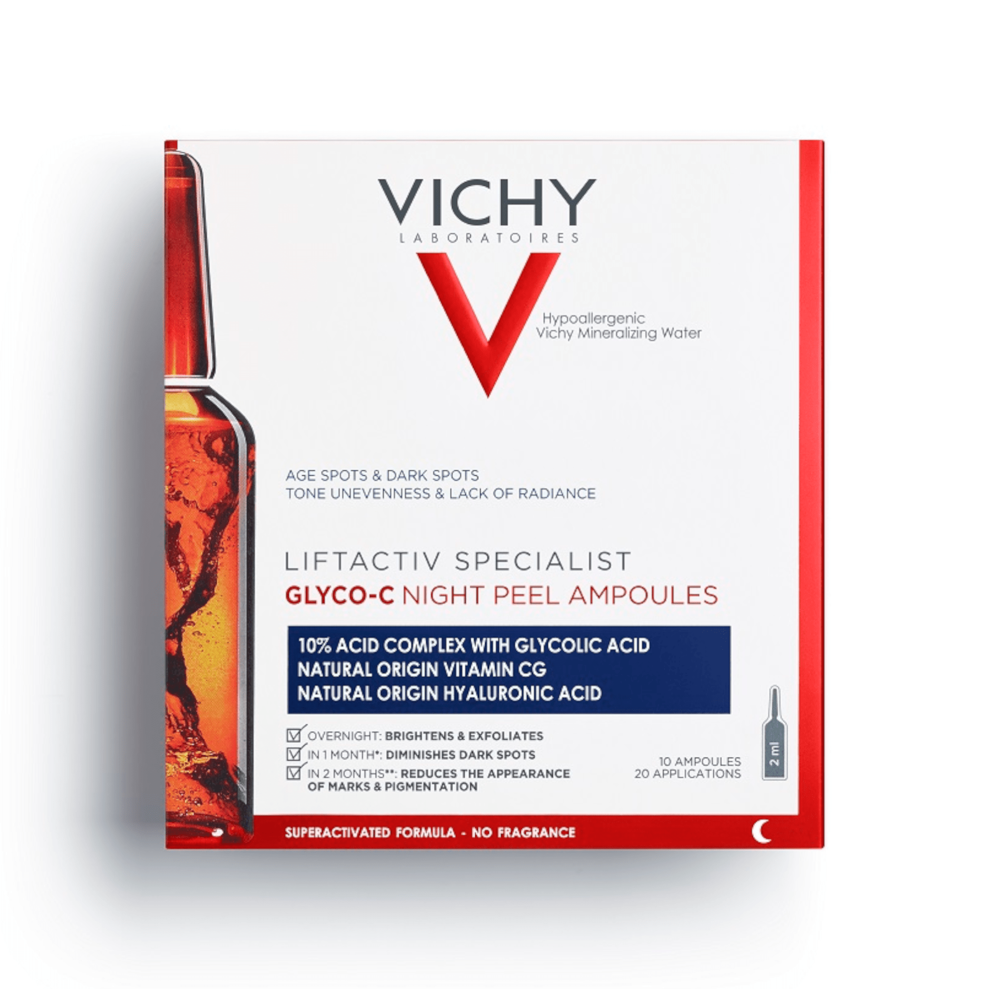 VICHY naktinės veido ampulės LIFTACTIV GLYCO-C, 2 ml, N10