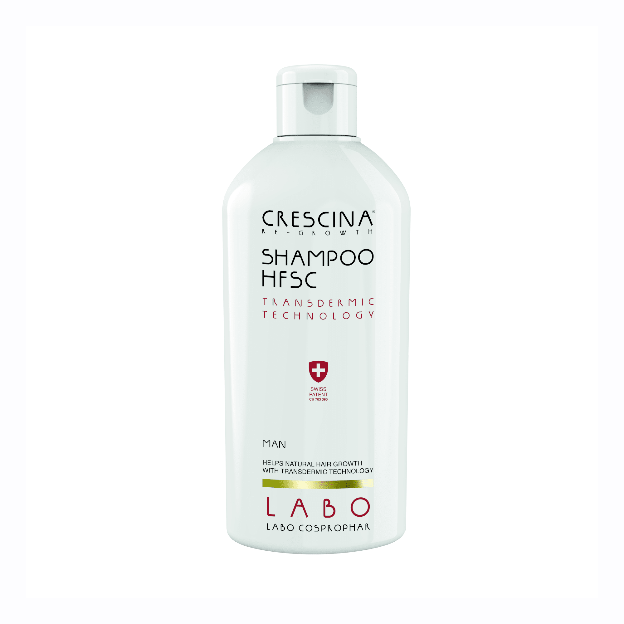CRESCINA plaukų atauginimui skirtas pilinguojantis šampūnas vyrams TRANSDERMIC HFSC 200 ml