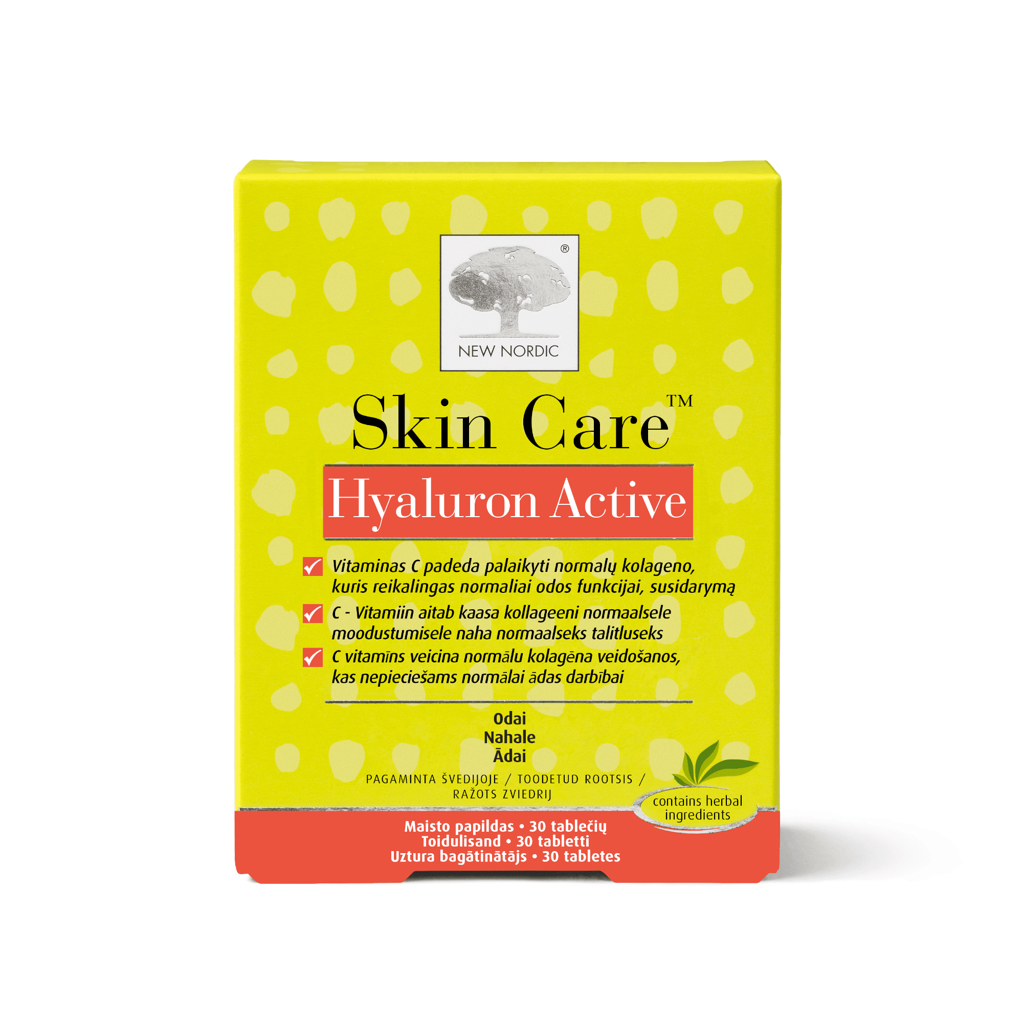 NEW NORDIC tabletės SKIN CARE HYALURON ACTIVE N30