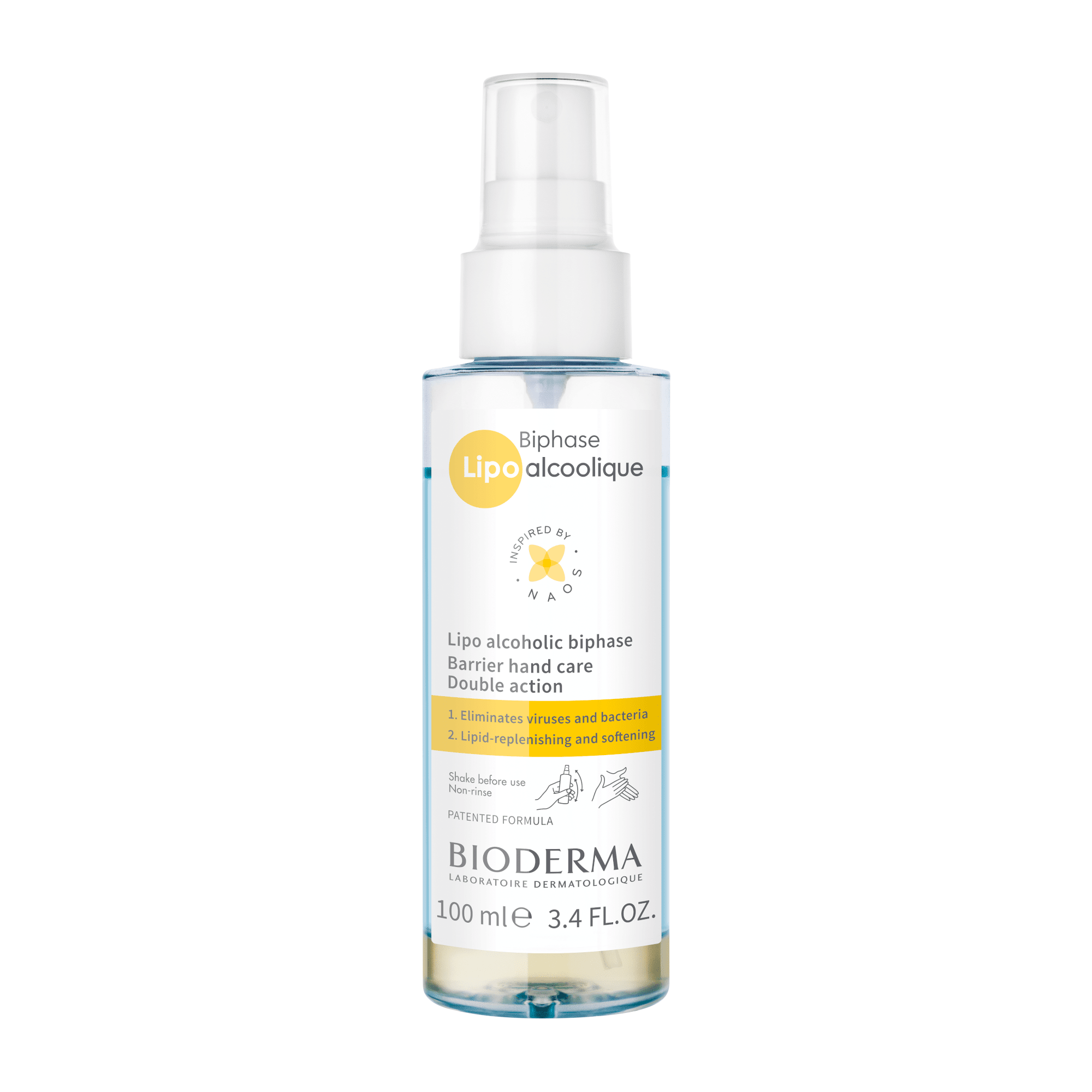 BIODERMA rankų dezinfekantas BIPHASE LIPO ALCOOLIQUE 100 ml BIODERMA rankų dezinfekantas BIPHASE LIPO ALCOOLIQUE 100 ml