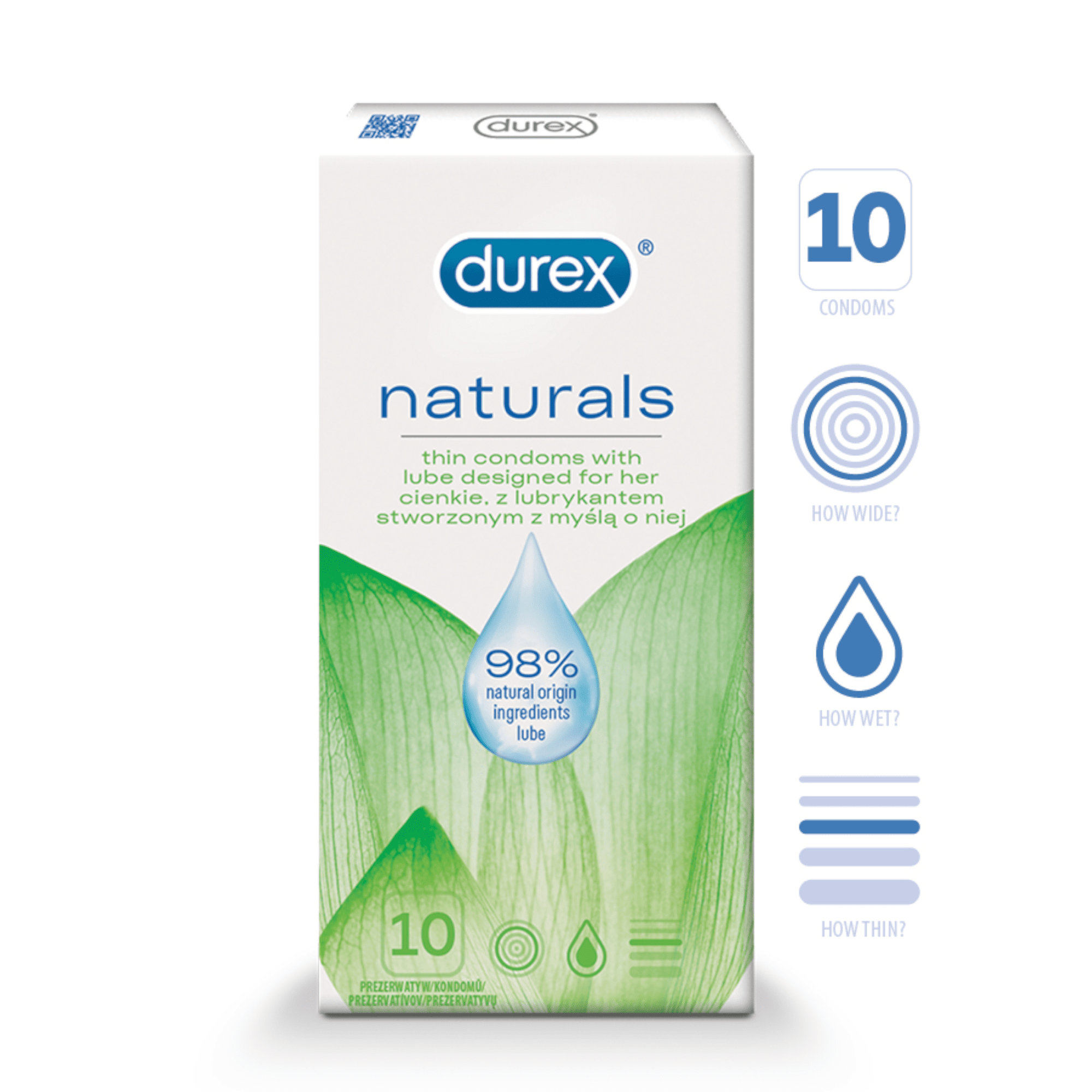 DUREX Naturals prezervatyvai N10