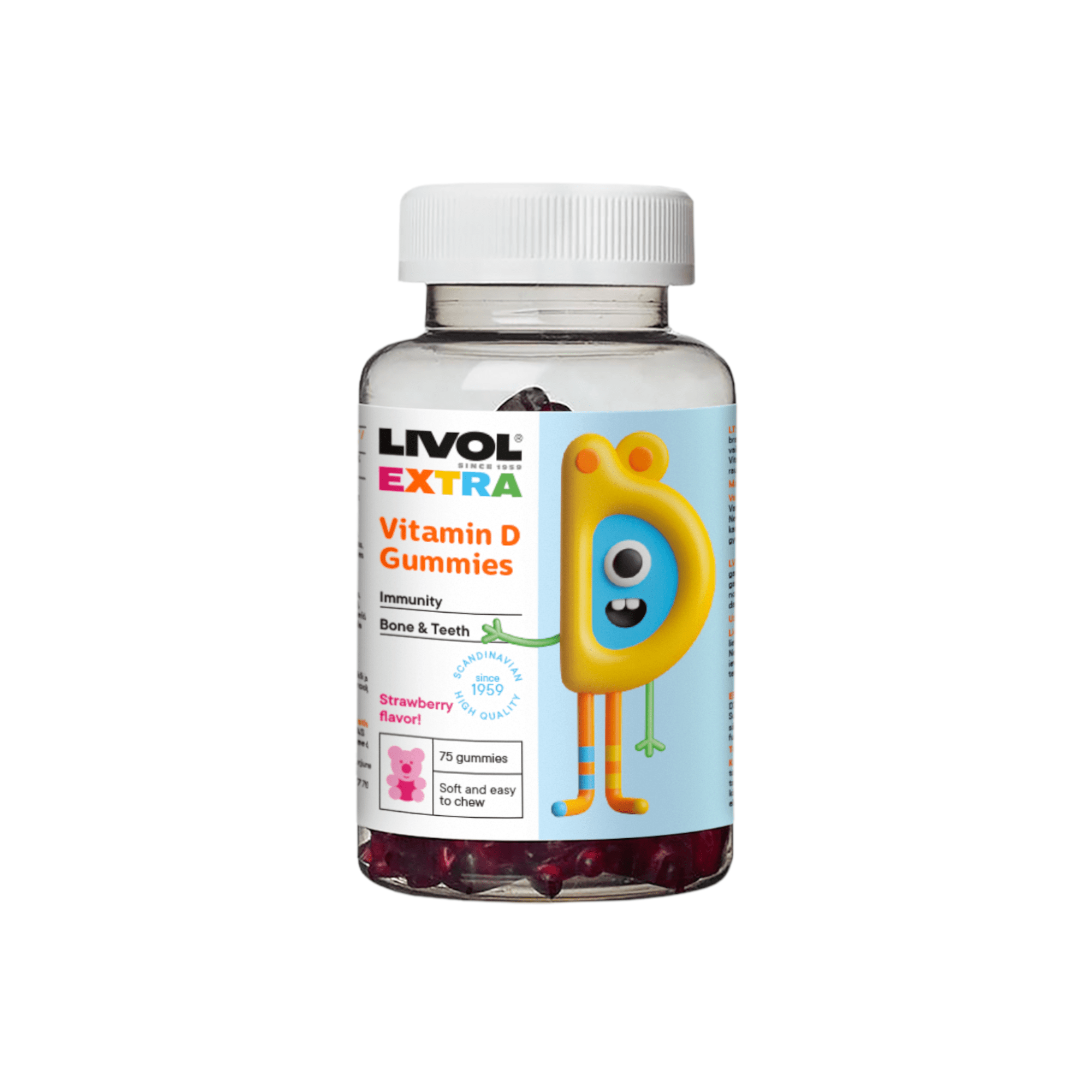 LIVOL EXTRA vitamino D3 guminukai N75
