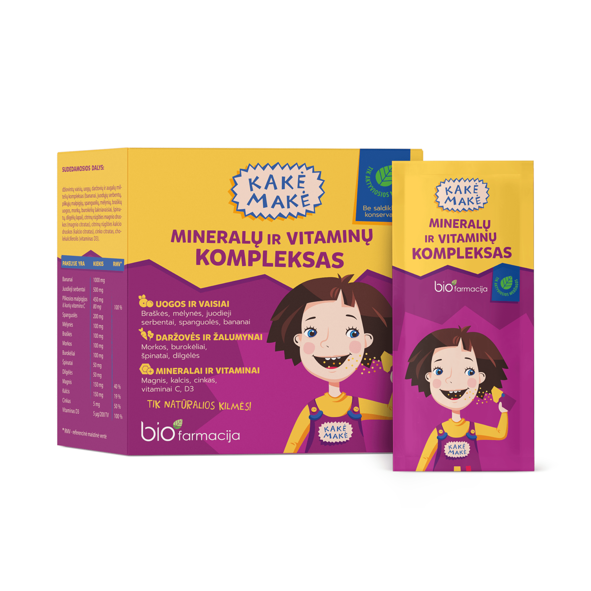 KAKĖ MAKĖ Mineralų ir Vitaminų kompleksas paketėliai N28 KAKĖ MAKĖ Mineralų ir Vitaminų kompleksas paketėliai N28