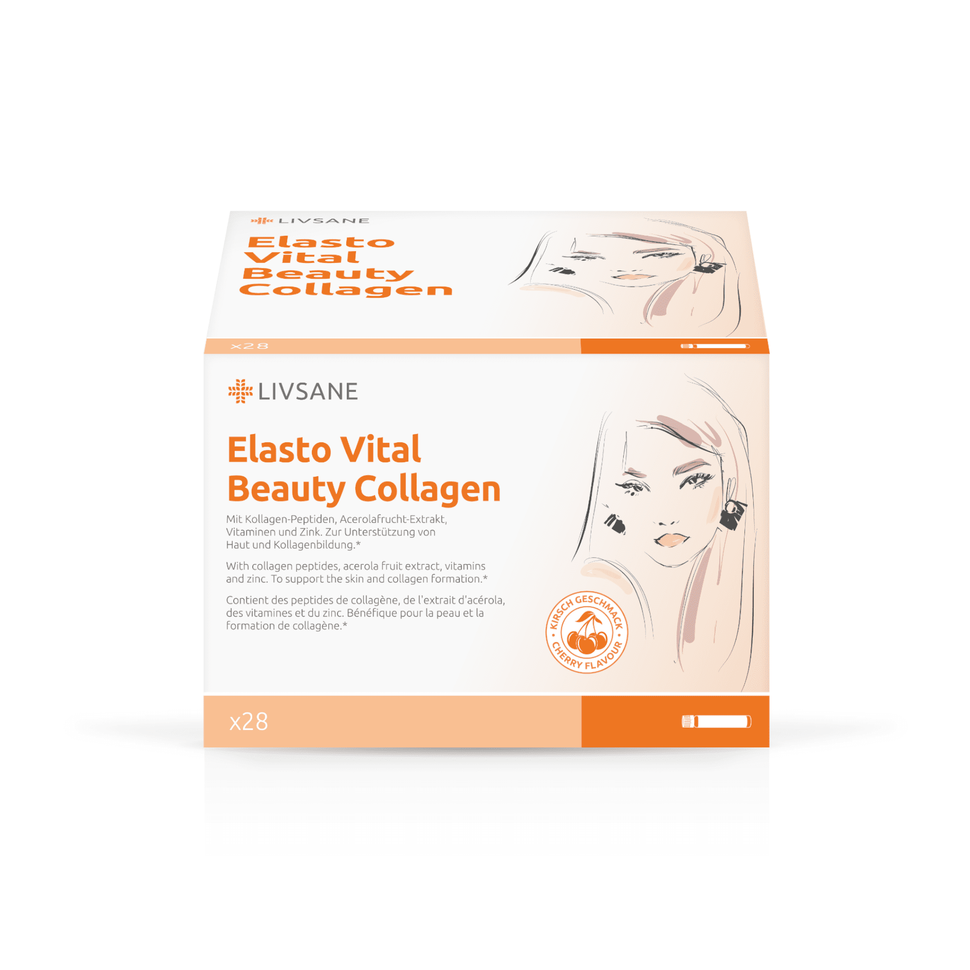 LIVSANE kolageno ampulės ELASTO VITAL BEAUTY 25 ml, N28